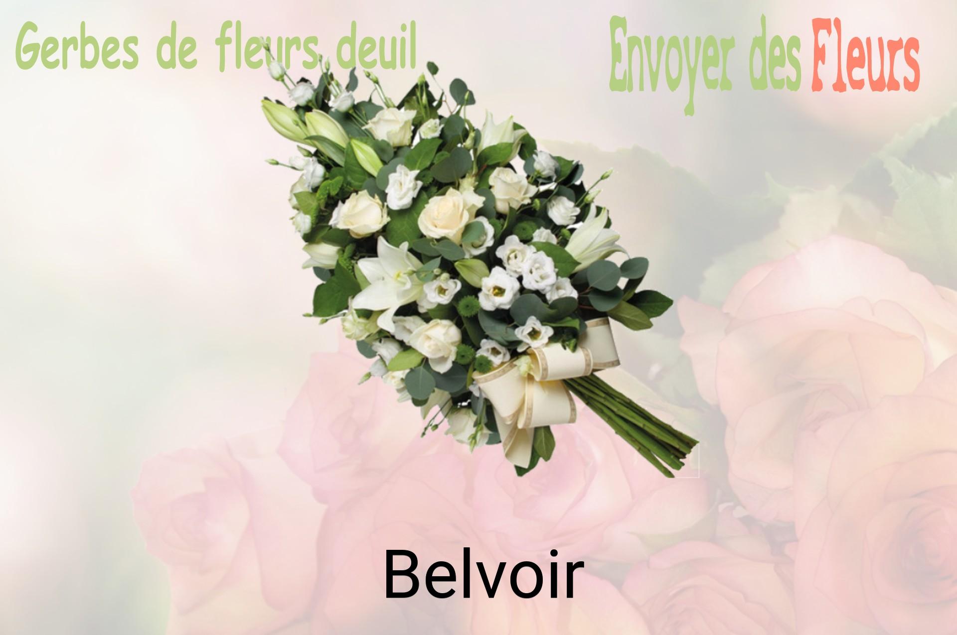 Gerbe de fleurs de deuil livrée à Belvoir